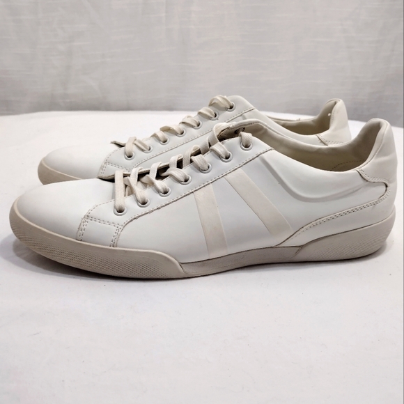 Zara Mens Classic White Faux Leather Sneakers - Picture 4 of 12